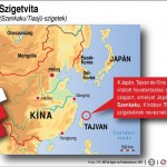 A Japán, Tajvan és Kína közötti vitatott hovatartozású szigetcsoport, amelyet Japánban Szenkaku-, Kínában Tiaojü-szigeteknek neveznek.