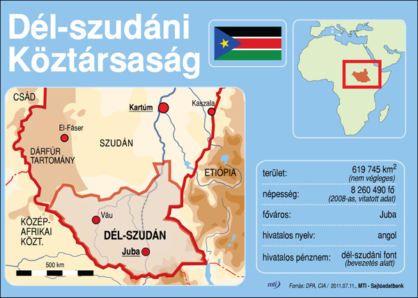 Dél-szudáni_Köztársaság (térkép, adatok)